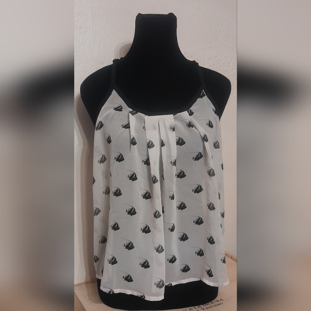 Vera Wang Princess White Summer Nights Chiffon Womens Tank Size Medium